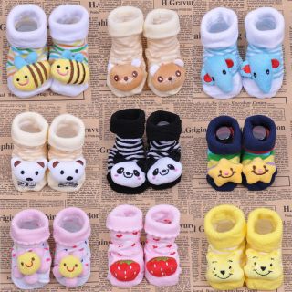 Cute Newborn Baby Girl Unisex Anti Slip Warm Socks Animal Shoes Boots 0 6 Months