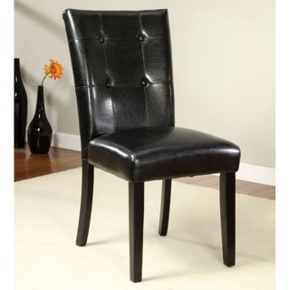 Modern Black Leatherette Finish Dining Chair Set of 2
