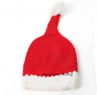2pcs Baby Infant Girl Christmas Hat Pants Crochet Photo Prop Outfit Clothes 0 8M