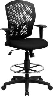 New Perforated Back HD Swivel Tilt Drafting Bar Counter Stools Chairs with Arms