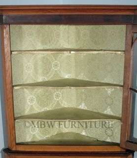 Antique English Solid Oak Victorian Corner Cabinet Bookcase c1870 P26
