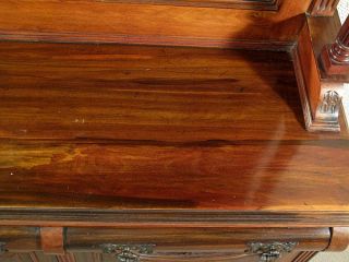 Antique English Walnut Carved Buffet Sideboard Server w Mirror c1890 N80