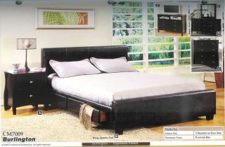 5pc Queen Full Wood Contemporary Bedroom Set CM7009