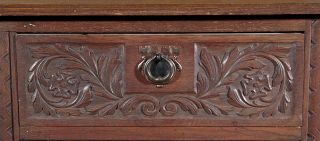 Antique English Solid Oak Art Nouveau Mirrorback Sideboard Buffet Server C1899