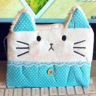 Lovely Cute Soft Plush Cat Pencil Pen Case Cosmetic Makeup Bag Pouch New