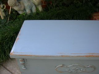 Shabby Fabulous Vintage Old Cedar Hope Chest Trunk Coffee Table Chic French Blue