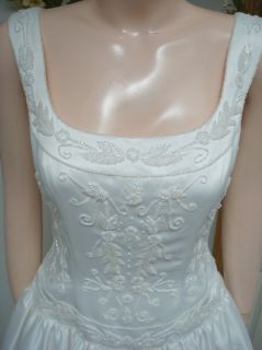L69 New Pearl White Satin Mori Lee Wedding Dress 10