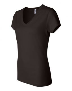 6005BE Bella Ladies Short Sleeve V Neck Jersey T Shirt A Body Flattering Fit