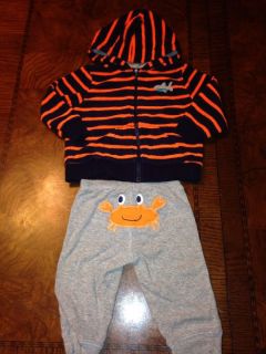 9 Month Lot Baby Boy Infant Children's Clothing Crab Whale Water Coat Pant Onesi