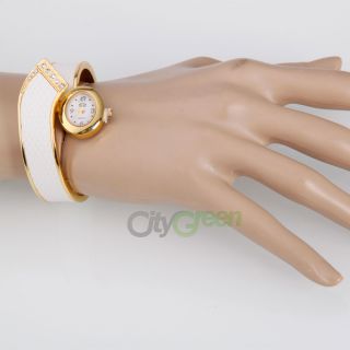 Fashion Women Ladies Girls Snake Bangle Cuff Quartz Bracelet Wrist Watch White