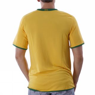 Nike Brasil Short Sleeve Home Jersey M Yellow T Shirt Mens