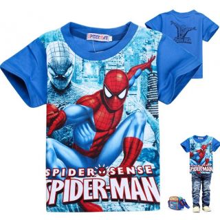 New Cool Kids Boys Girls Spider Man Short Sleeve T Shirts Size 4 5 Years 110
