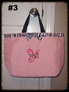 Personalized Monogram Custom Black Hot Pink Baby Bridesmaid Diaper Tote Bag Gift