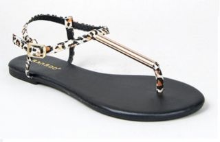 Girl Thong Sandals w Metal Bar MDLYN09 Dress Shoes Pageant Party Shoes