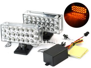 Set 2x22 44 LED Car Truck Strobe Flash Emergency Light Bulbs Bright Amber New