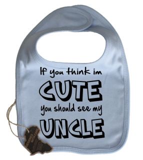 Cute Uncle Present Dribble Baby Bib Funny Boy Girl Clothes Grow Gift Cool