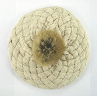 Cute Beret Knit Crochet Beanie Hat Cap Cony Hair Ball Baby Children Kid New