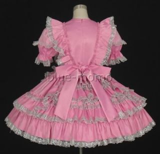 Sissy Dress Pink Satin Ruffles Lace Adult Baby 19