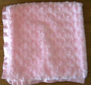 Pink Soft Swirl Satin Ruffle Trim Baby Girl Blanket