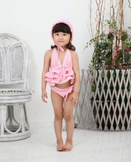 Girls Swimwear Kids Bathers Size 1 6Y Leopard Bikini Tankini Swimsuit Pink