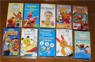 Wholesale Lot of 10 Kid's Educational VHS Videos Sesame Street Baby Mozart