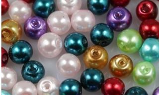 3mm 4mm 6mm 8mm Shiny Round Rondelle Glass Faux Pearl Craft Loose Spacer Beads