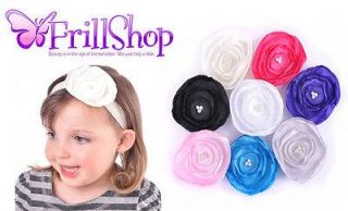Handmade Satin Poppy Pearl Headband Hairband Baby Girl Lady Christening Party