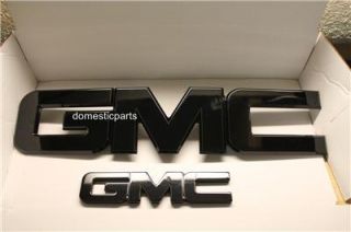 2007 2012 GMC Sierra Pickup Black Front Grille Rear Tailgate Emblem