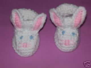 Crochet Animal Baby Rabbit Booties Handmade New