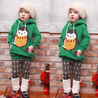 Baby Girls Owl Hoodies Coats Outwear Sz 2 6Y Snowsuit Jacket Warm Toddler New