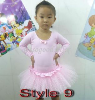 Girl Leotard Ballet Tutu Dance Party Dress 2 8Y Toddler Costume Long Sleeve