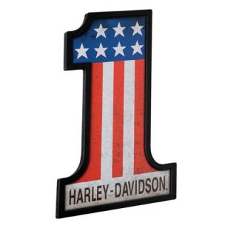 Harley Davidson 1 American Flag Racing Wooden Pub Sign New