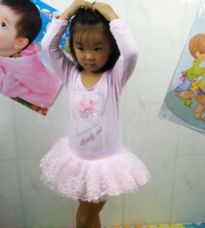 Girl Leotard Ballet Tutu Dance Party Dress 2 6Y Toddler Costume Long Sleeve