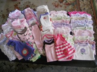 Huge Lot Baby Girls Fall Clothes Size 3 Months 56 Piece EUC Carter's Brand L K