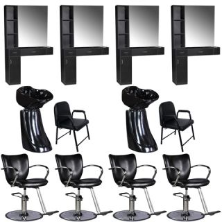 Beauty Salon Equipment Styling Station Chair Trolley Shampoo Bowl Package EB 64