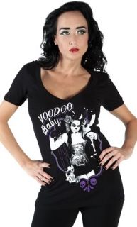 Voodoo Baby V Neck Shirt Tee Top Rockabilly Psychobilly Gothic Tattoo
