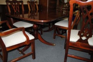 Beautiful Thomasville Mahogany Formal Dining Table 6 Chair Set 9 ft Long
