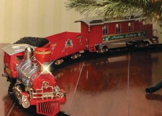 Classic Large Red Moving Christmas Tree Train Set Light Sounds 148" Track New