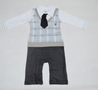 Boy Baby Formal Suit Tuxedo Set Romper Pants 0 24M One Piece Outfit Jumpsuit