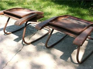 Vintage Mid Century Modern Metal Lawn Chairs Late 1940s