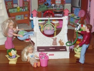 Fisher Price Loving Family Grand Dollhouse Huge Lot Furniture Twins People Pets