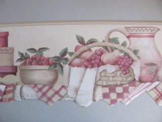 Fruit Basket Fresh Country Kitchen Style Scalloped Die Cut Wallpaper Wall Border