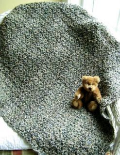 Baby Blanket Crochet Afghan Wrap Lion Homespun Beige Blue Green Discontinued
