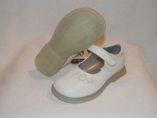 New Stride Rite "Hopscotch" White Leather Mary Janes Shoes Toddler Young Girls