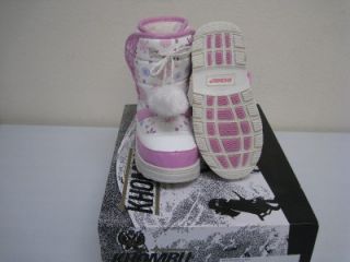 Khombu Snow Boots White Purple Pink Snow Flakes Toddler Youth Sizes Warm Light
