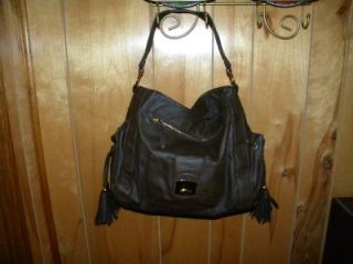 Avon Mark Totally Tasseled Tote Hand Bag Purse Dark Brown New Item Fantastic