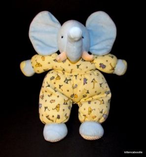 Carters John Lennon Baby Nursery Elephant Stuffed Animal Rattle Toy Real Love