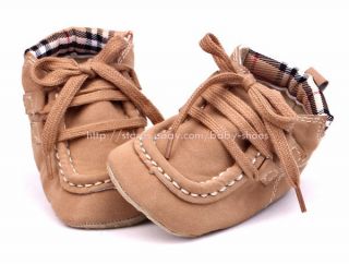 Toddler Baby Boy Khaki Boat Shoes Soft Sole Crib Shoes Size Newborn to 12 Months