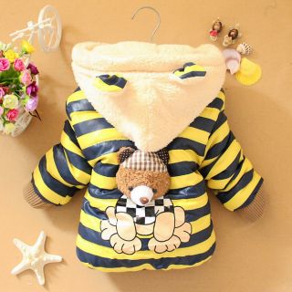 Boys Girls Kids Winter Jackets Clothing Baby 3D Bear Hoodie Coat Outerwear 1 3Y
