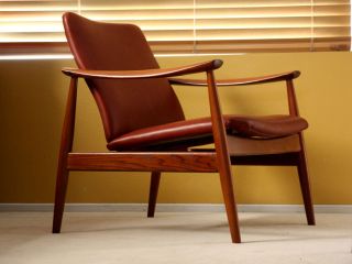 Pair Finn Juhl 138 Lounge Chair Teak Danish Mid Century Modern Eames Hans Wegner